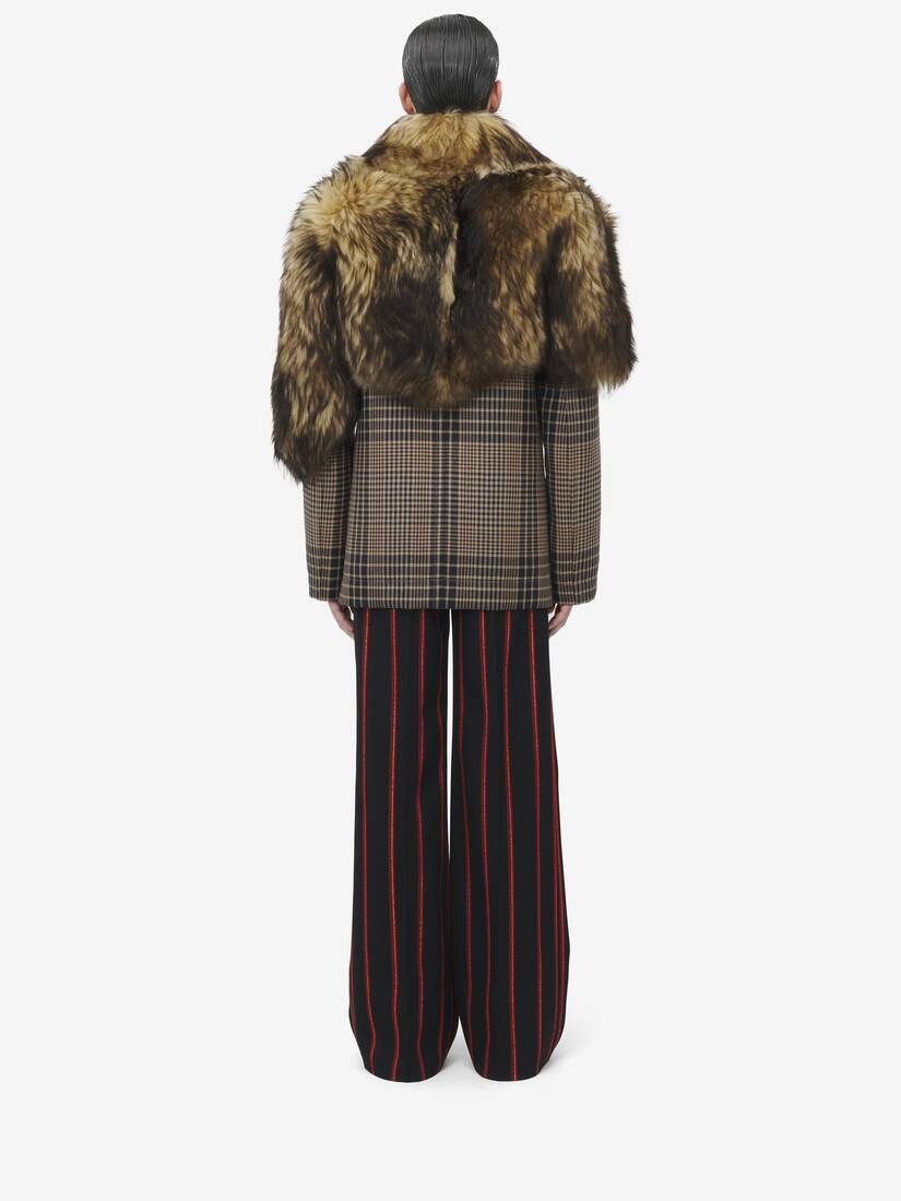 Shearling Stole Wool Peacoat - 5