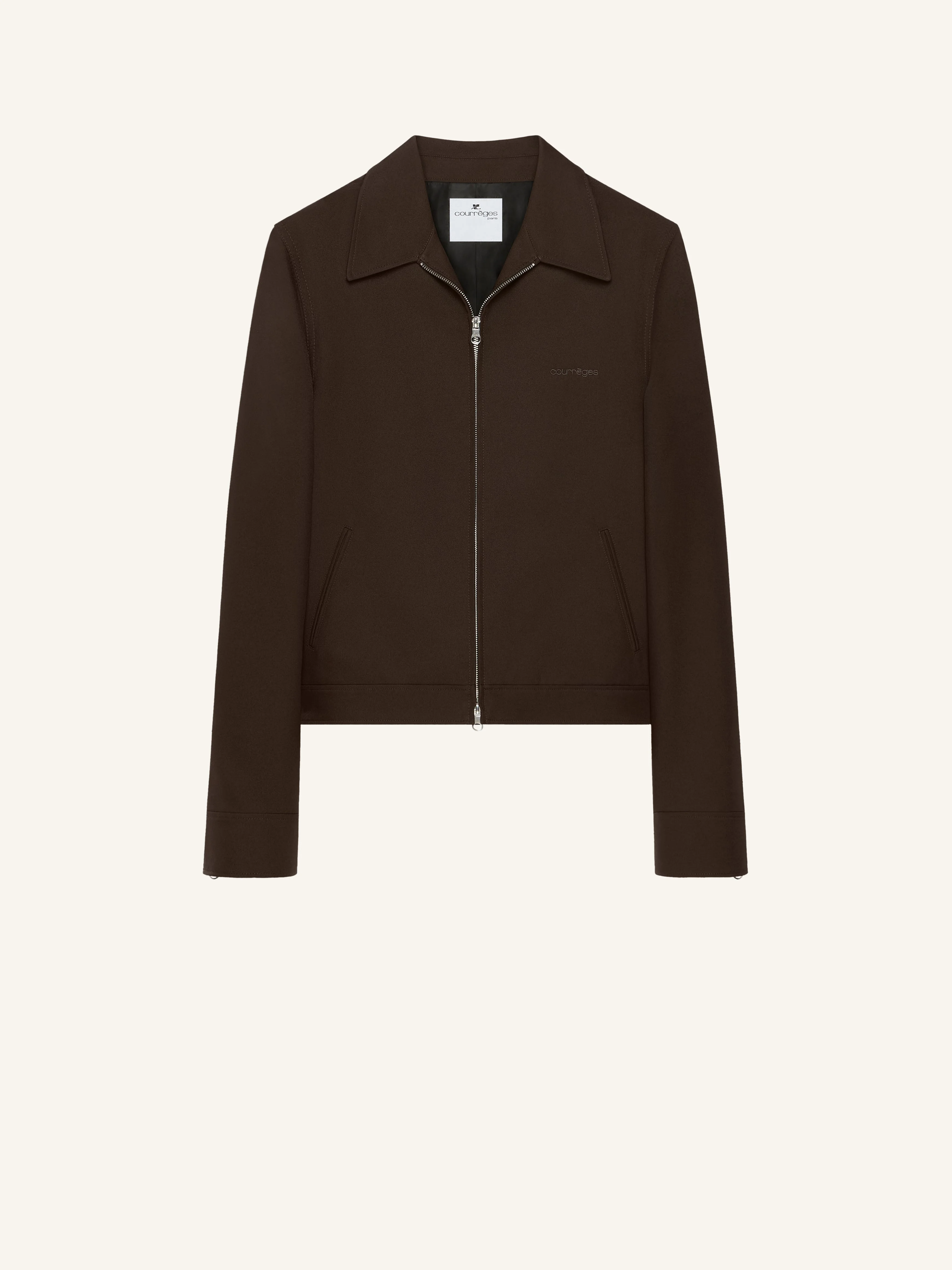 EMBROIDERED ZIPPED TWILL JACKET - 1