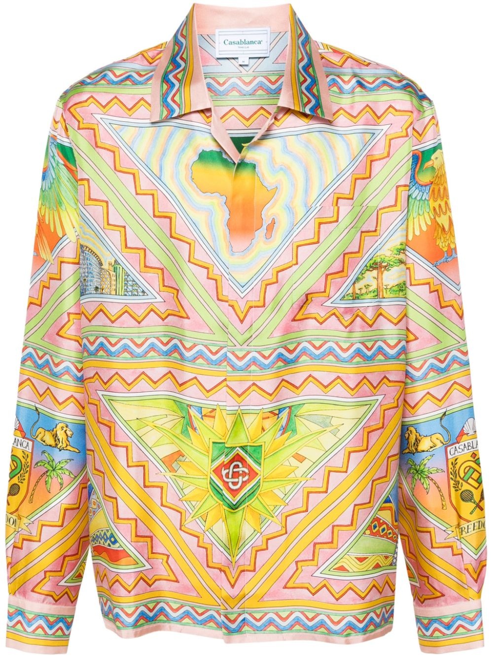 Freedom and Joy geometric-print silk shirt - 1