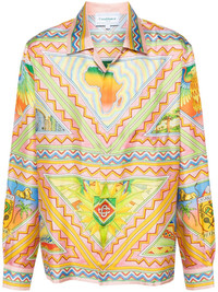 Casablanca graphic-print linen shirt - Multicolour