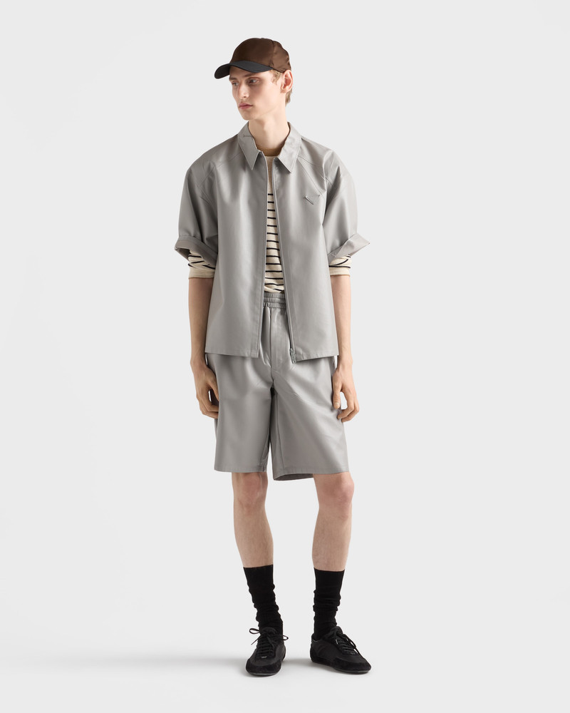 Prada Short-sleeved nappa leather shirt outlook