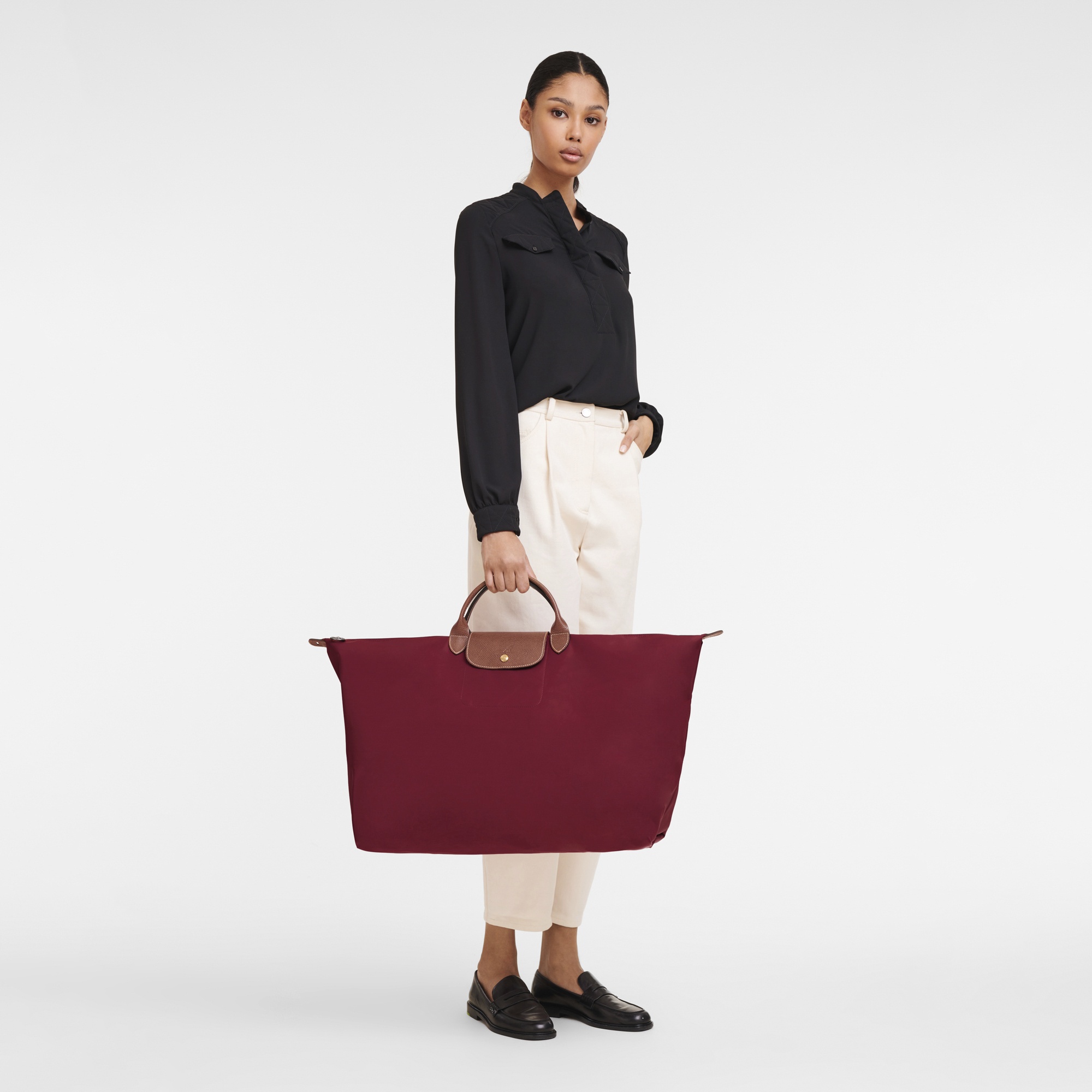 Le Pliage Original M Travel bag Red - Recycled canvas - 2