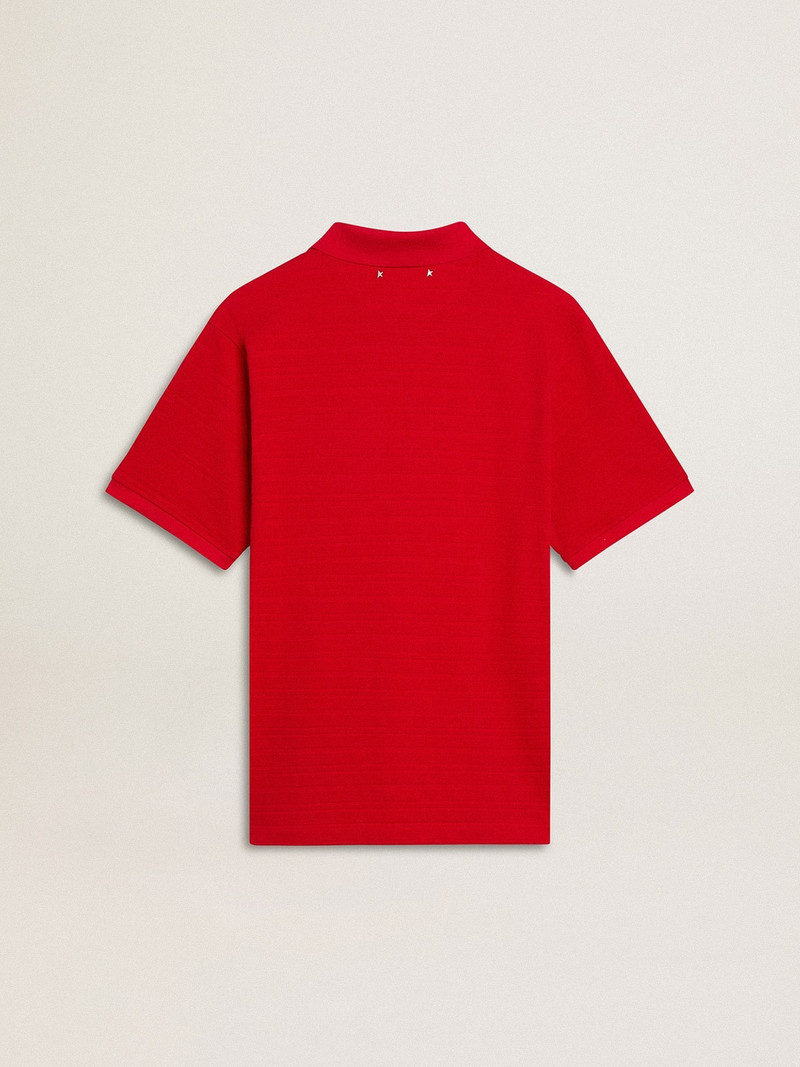 Men's polo shirt in red cotton piquet 6