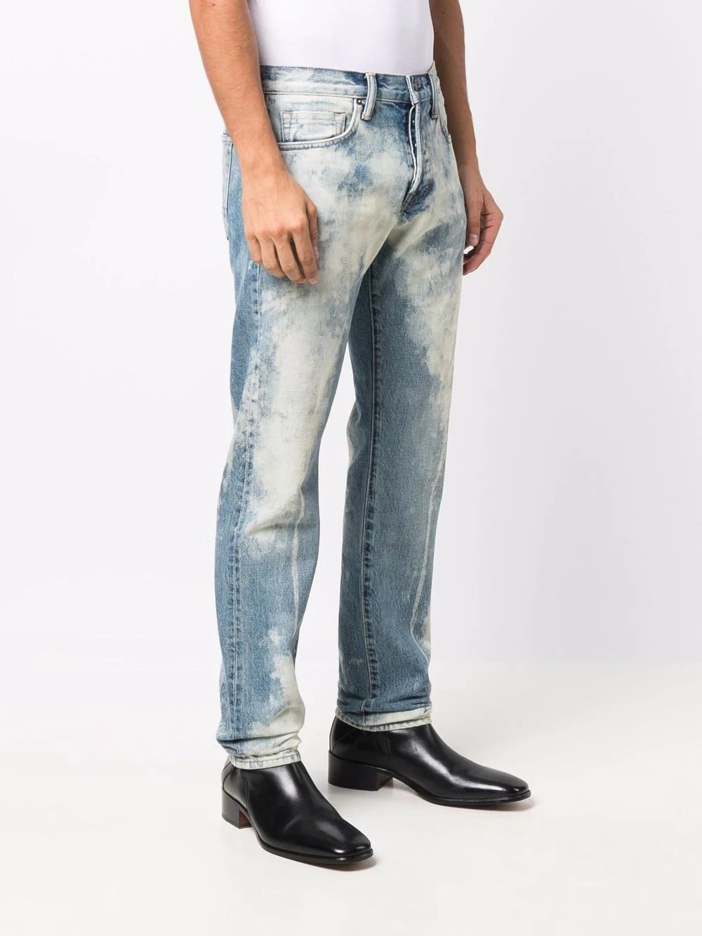 acid-wash straight-leg jeans - 3