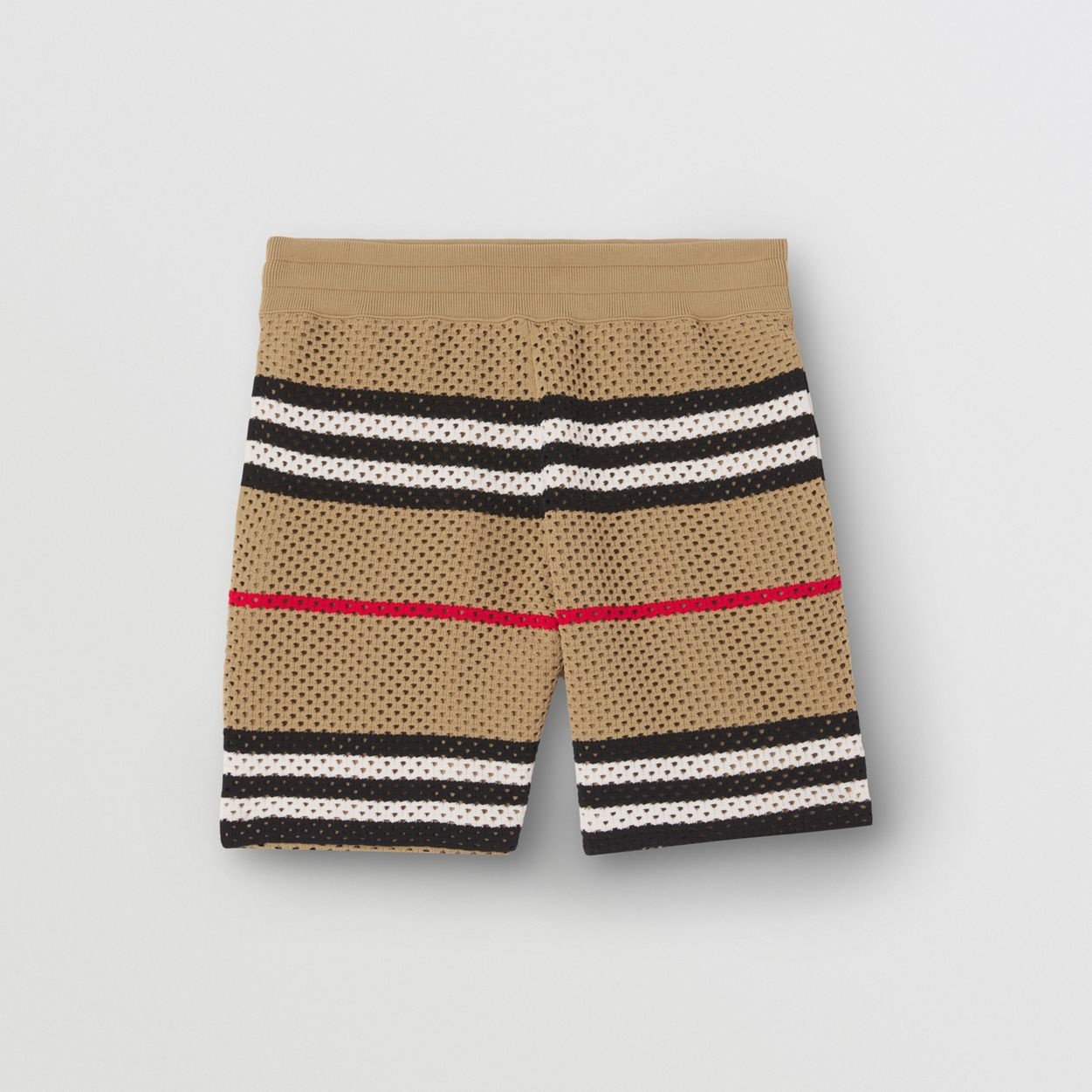 Icon Stripe Pointelle Knit Shorts - 1