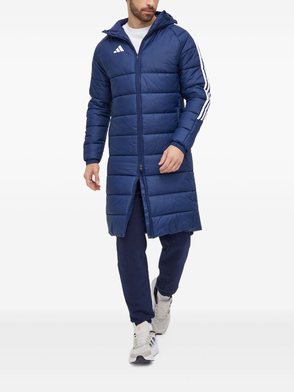 three-stripe design padded coat - 2