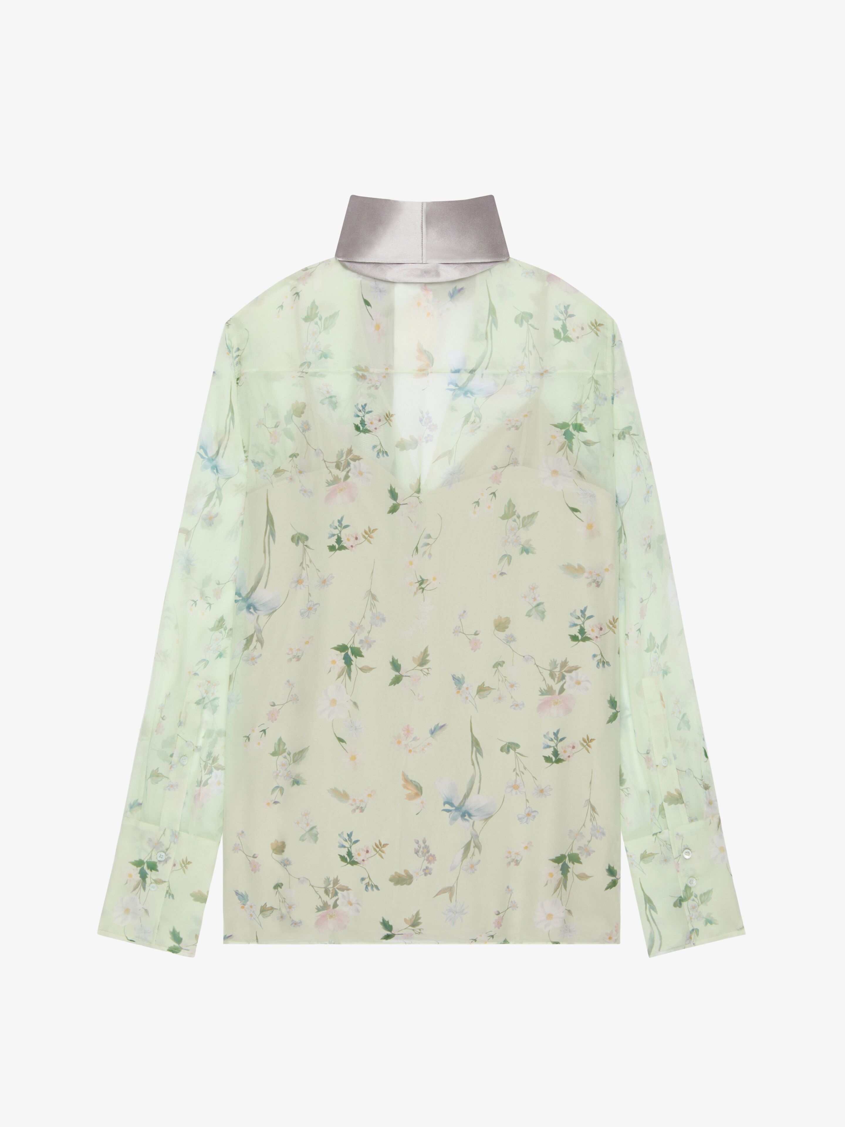 PRINTED BLOUSE IN SILK CHIFFON WITH LAVALLIÈRE - 2