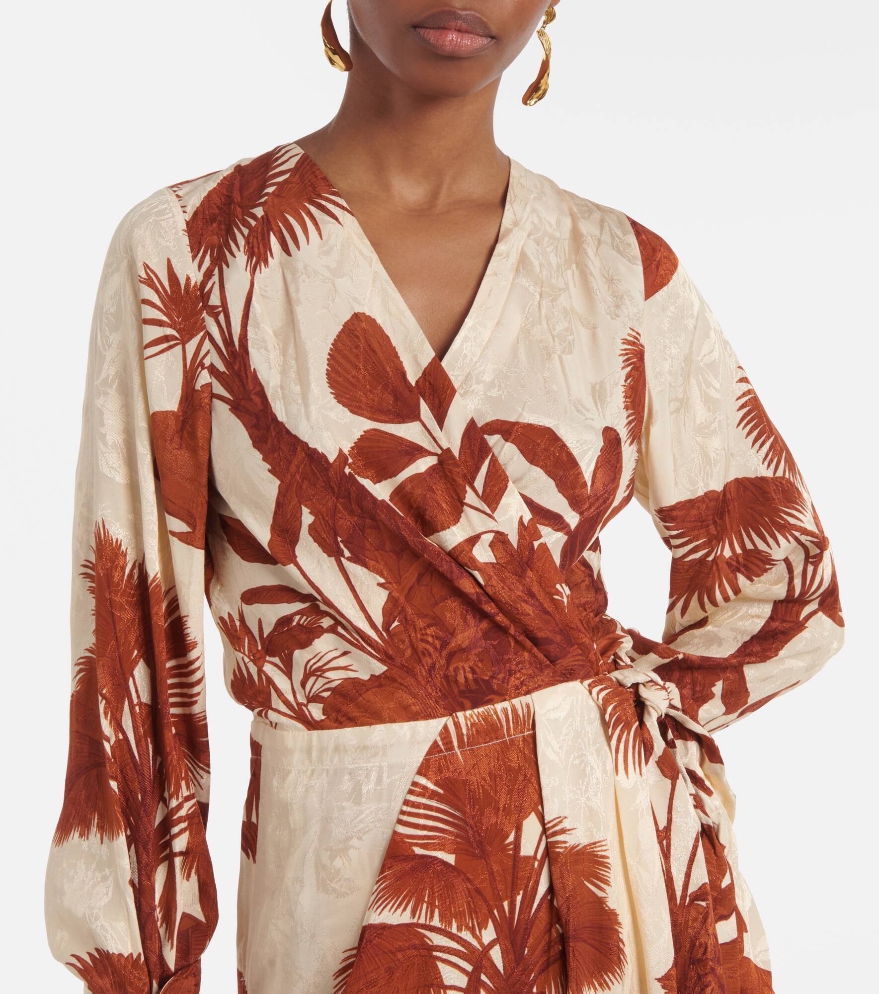 Unmooring tie-neck printed maxi dress - 6