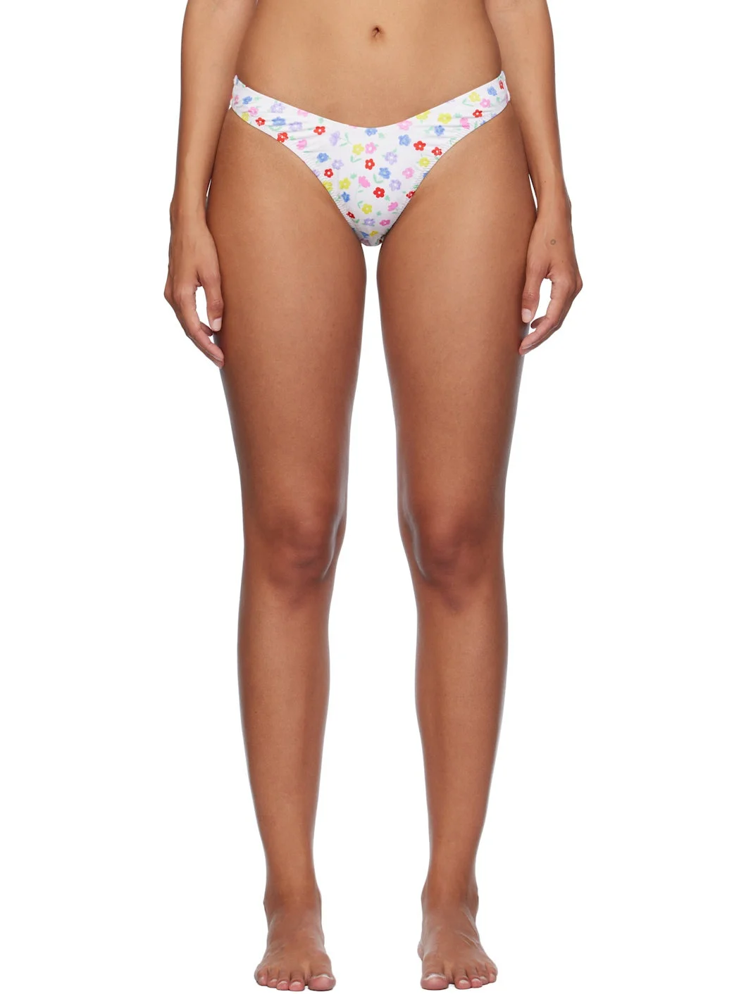 White Suki Floral Classic Bikini Bottom - 1