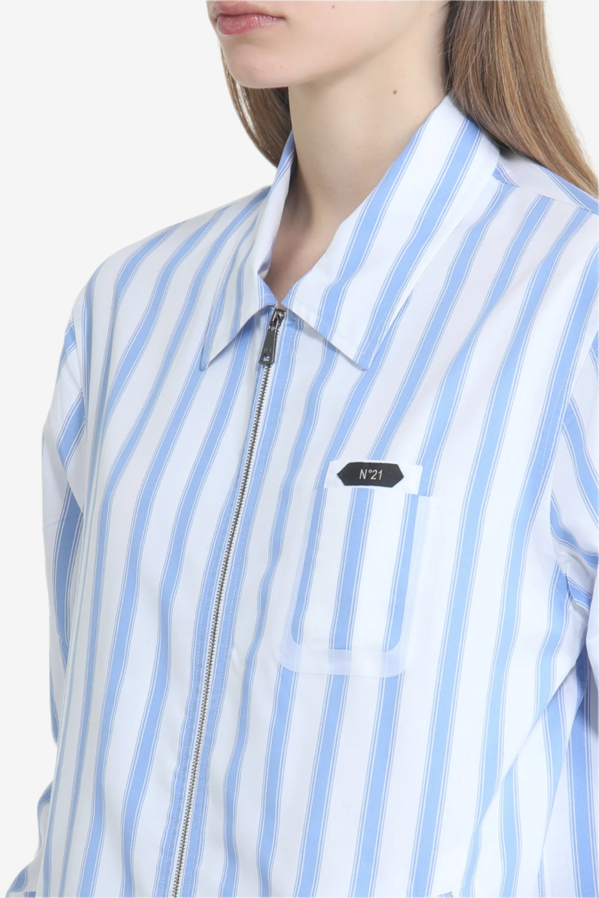 STRIPED ZIP-UP SHIRT JACKET - 5