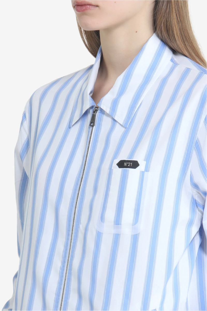 STRIPED ZIP-UP SHIRT JACKET 5