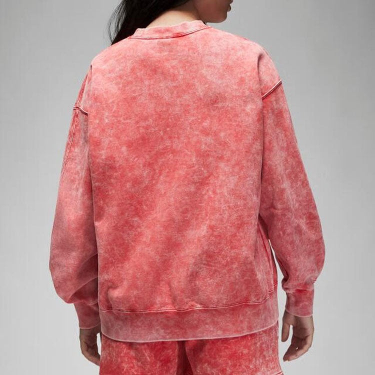 (WMNS) Air Jordan Flight Oversize Fleece Sweatshirt 'Red' DQ4602-605 - 6