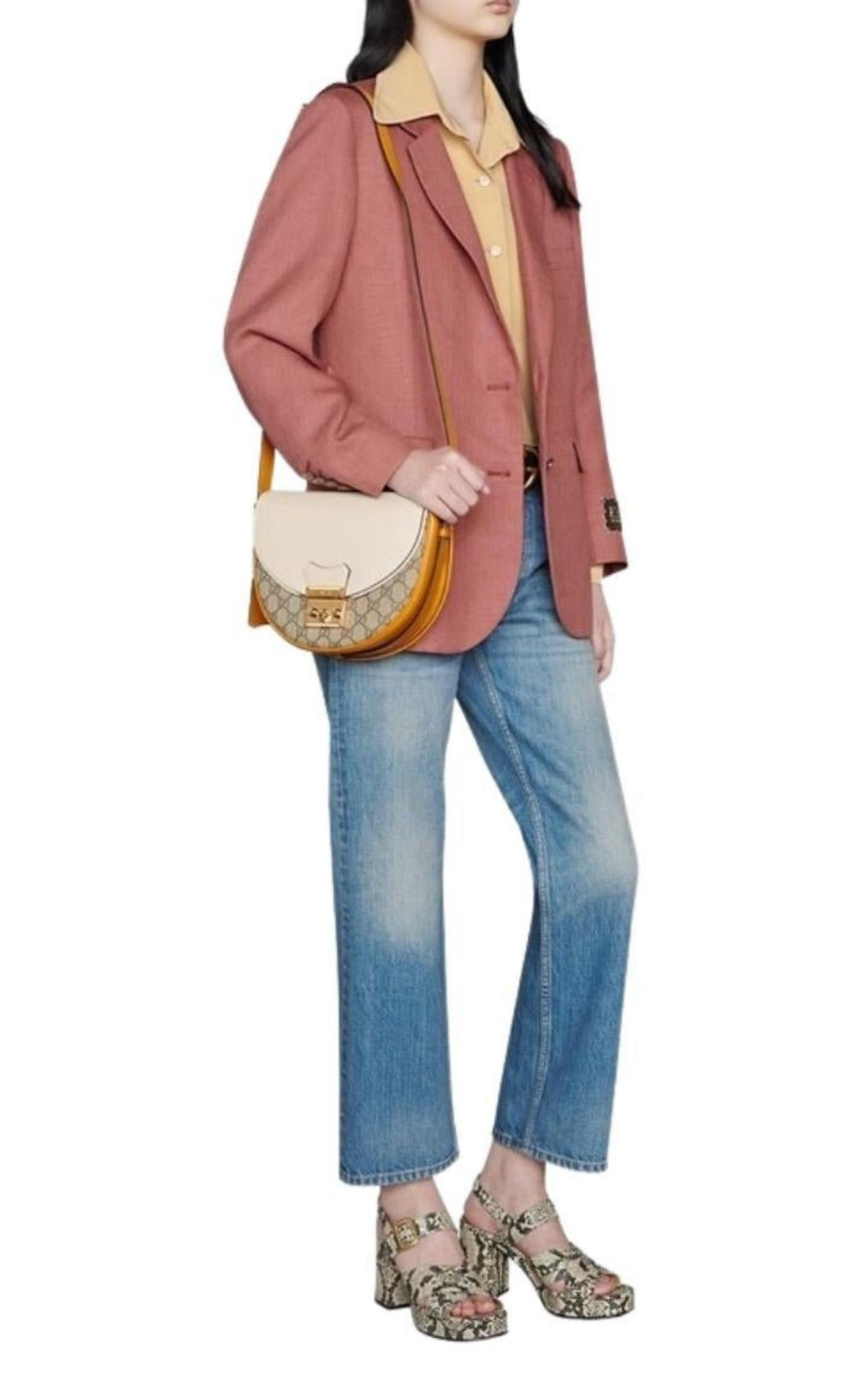Natural Padlock GG Small Leather Shoulder Bag - 2