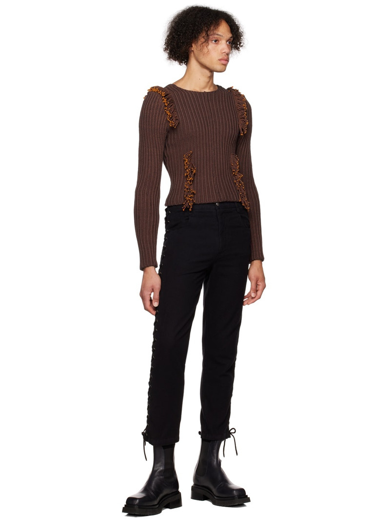 ECKHAUS LATTA Burgundy Rope Sweater outlook