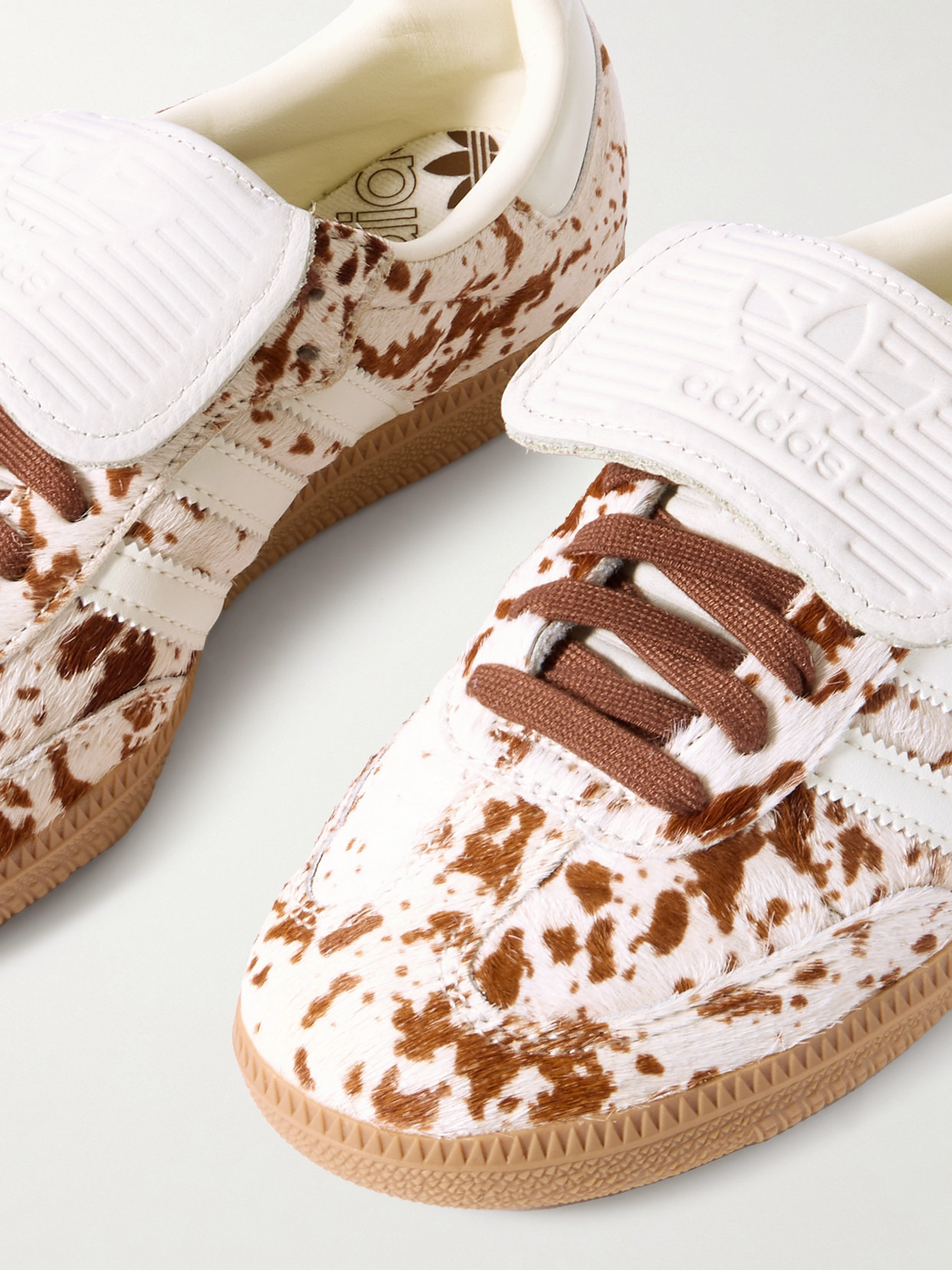 Samba Lt Leather-trimmed Cow-print Pony Hair Sneakers - 4