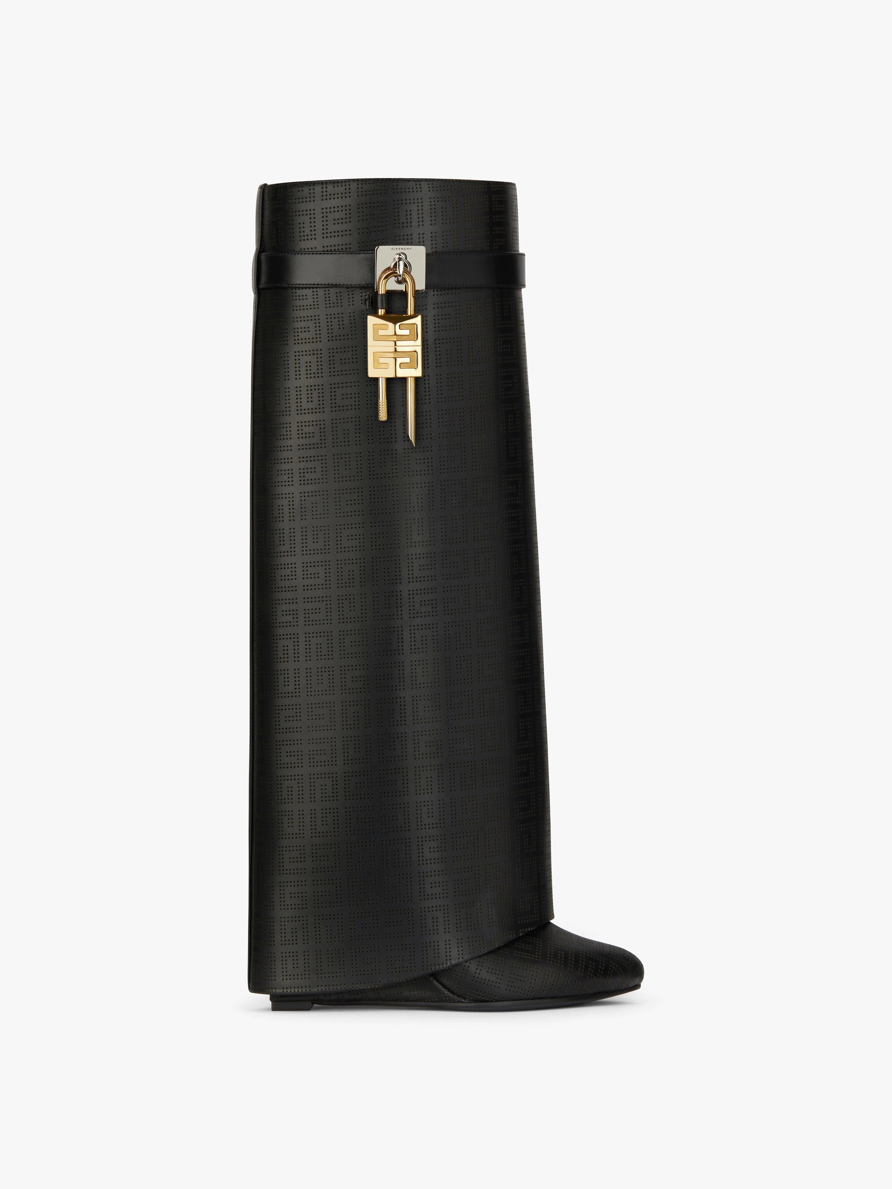 SHARK LOCK PANT BOOTS IN PERFORATED LEATHER - 1