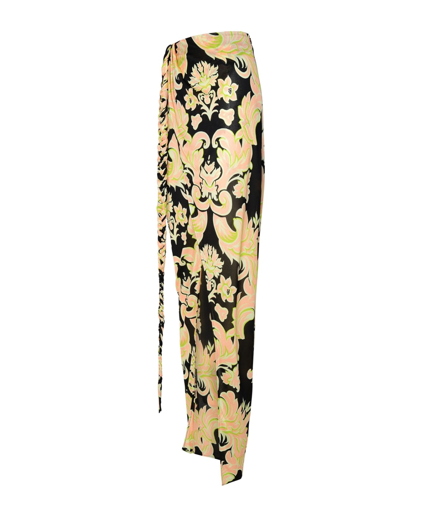 Printed Black Jersey Sarong Skirt - 2