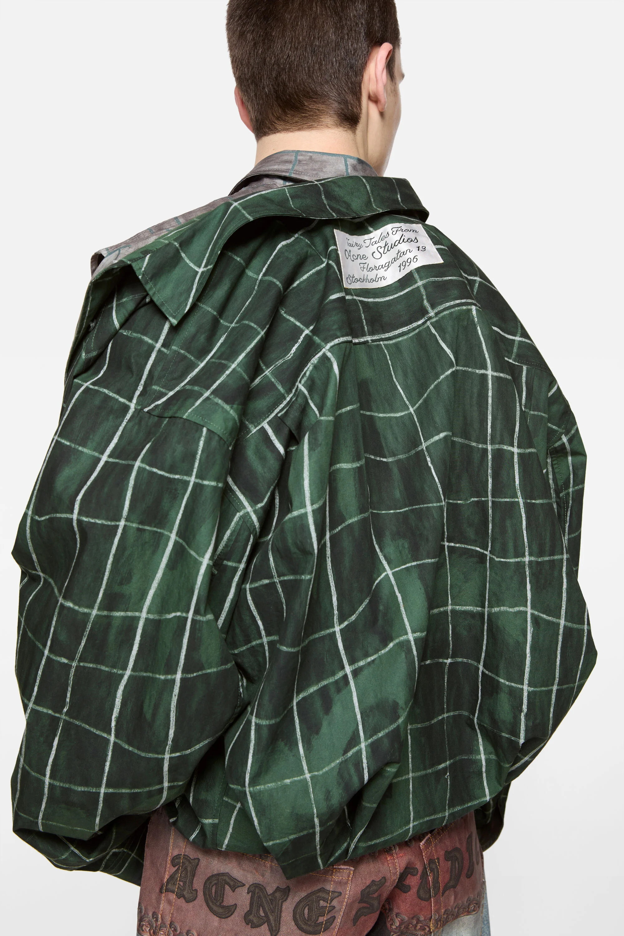 Layered check shirt - Green/grey - 4