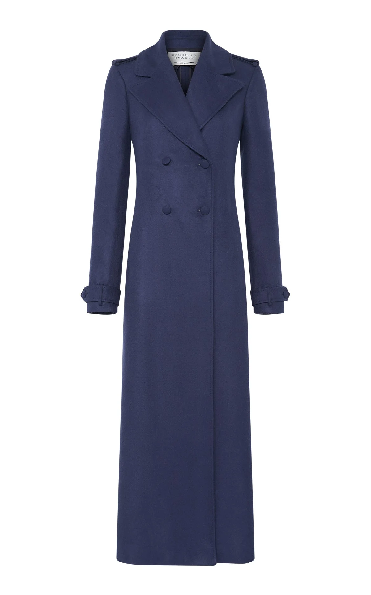 Houstt Trench Coat in Navy Winter Silk - 1