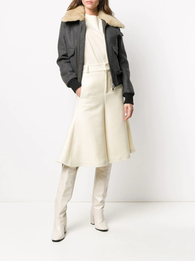 AMI Paris shearling-trimmed aviator jacket outlook