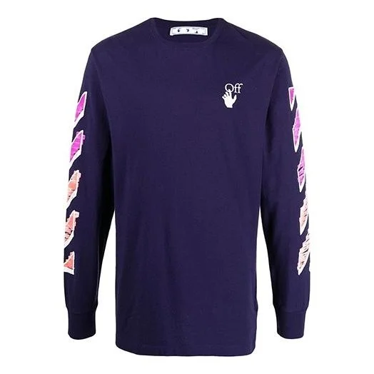 Off-White SS21 Arrow Logo Printing Long Sleeves Blue OMAB001R21JER0034632 - 1