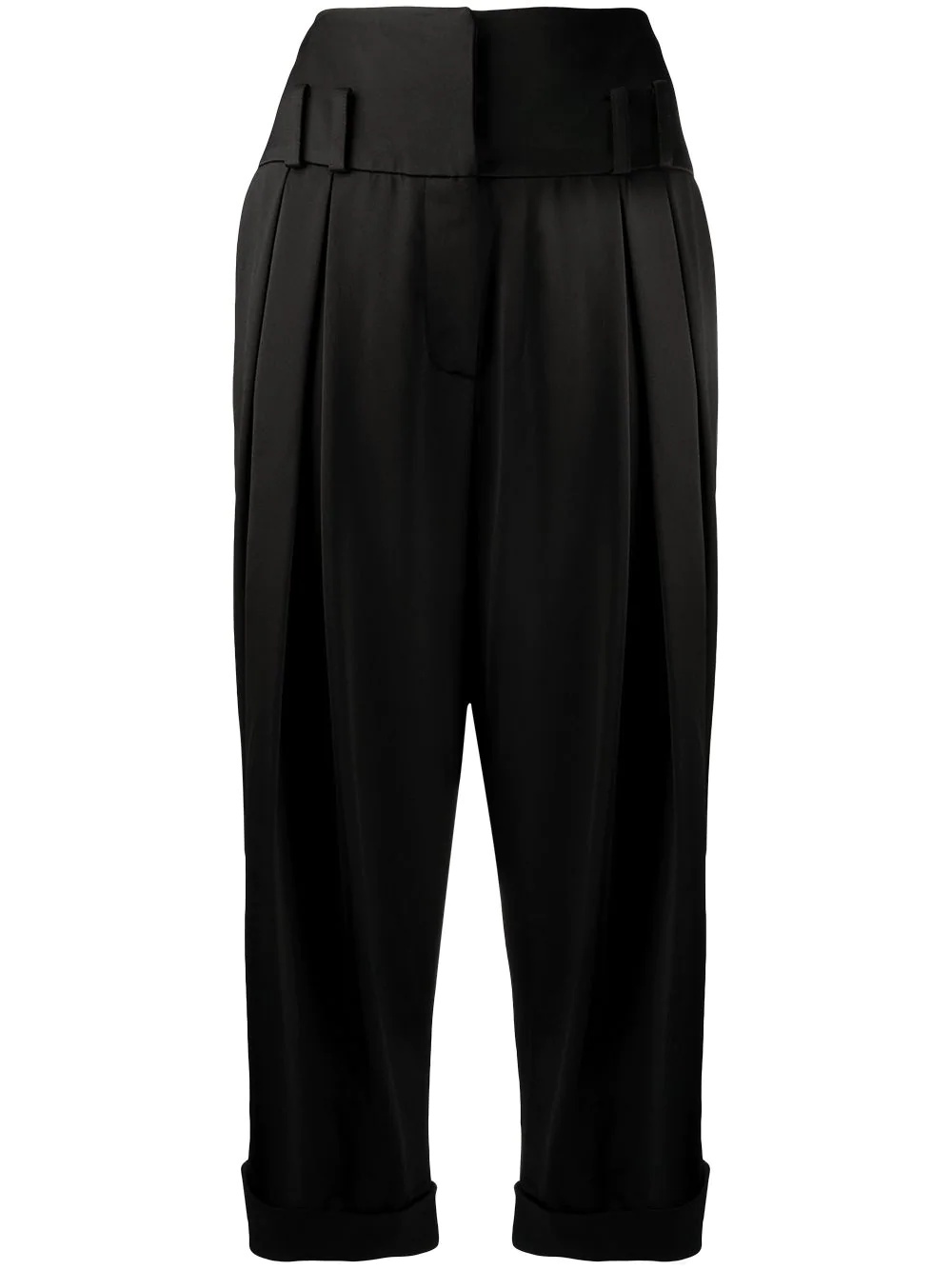 cropped satin trousers - 1