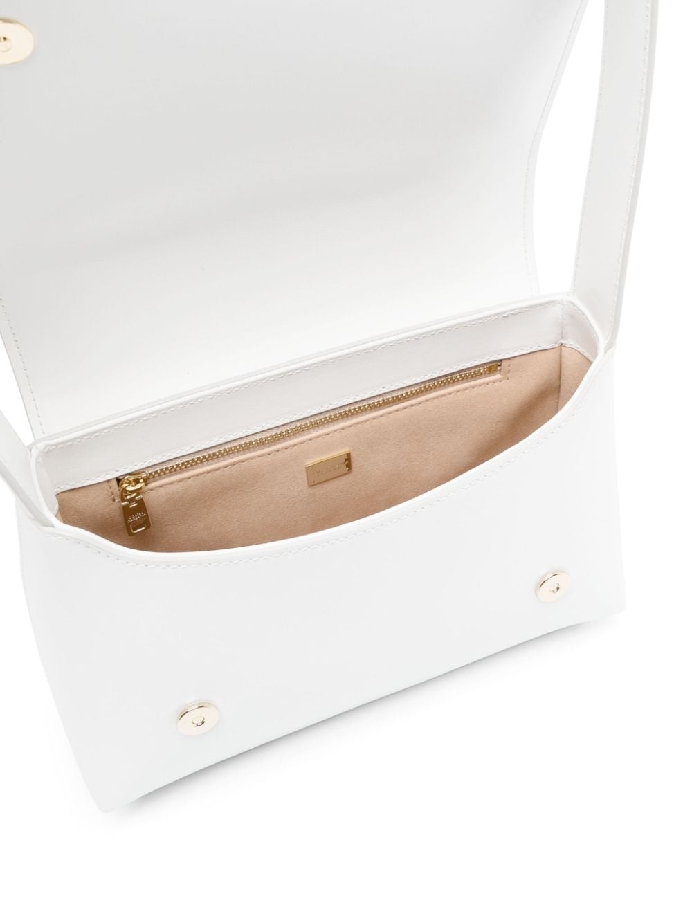 logo-embossed leather shoulder bag - 6