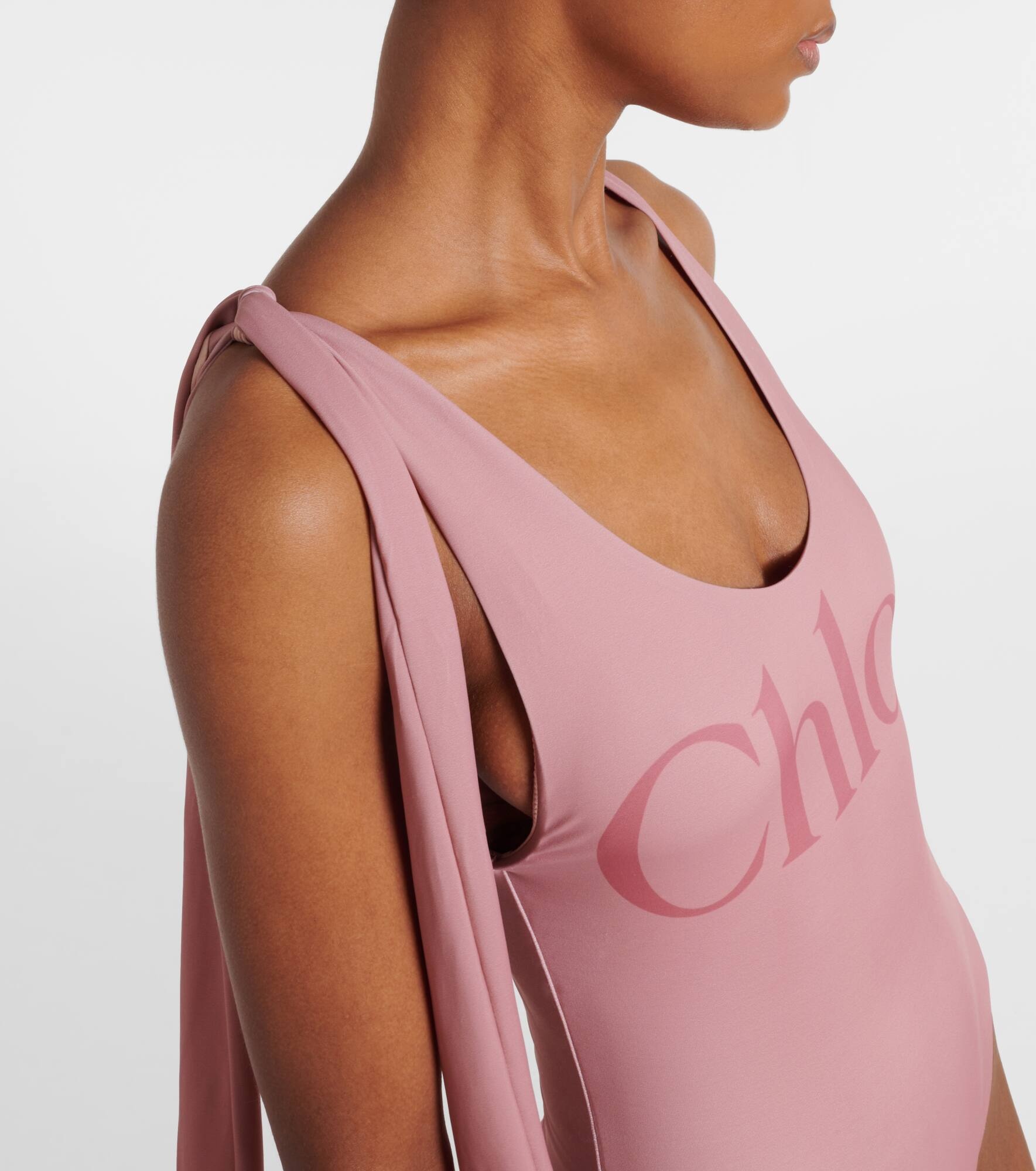 Knotted logo swimsuit - 4