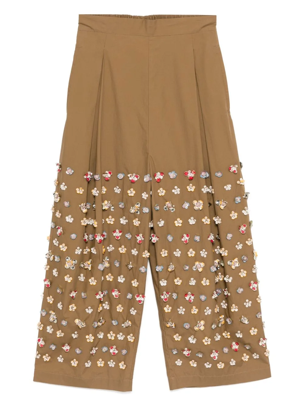 bead-embellished trousers - 1