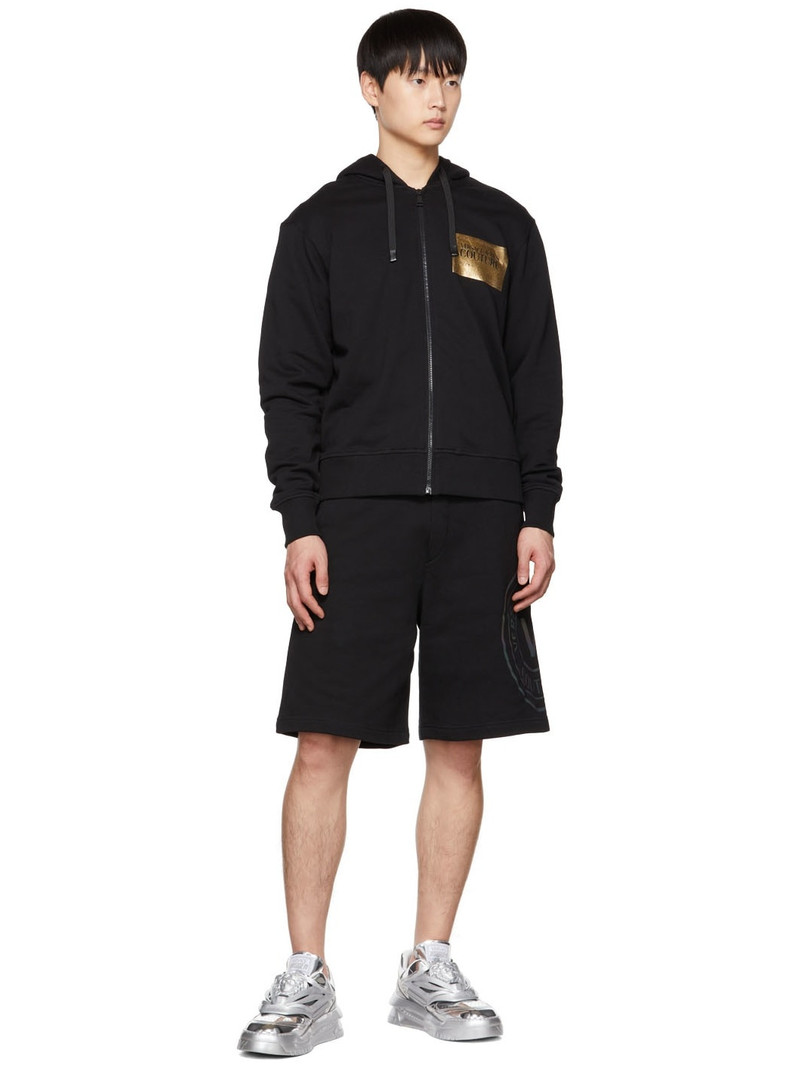 VERSACE JEANS COUTURE Black Graphic Print Hoodie outlook