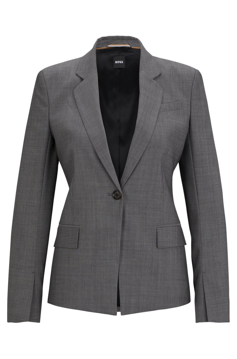 SLIM-FIT JACKET IN ITALIAN VIRGIN-WOOL SHARKSKIN 1