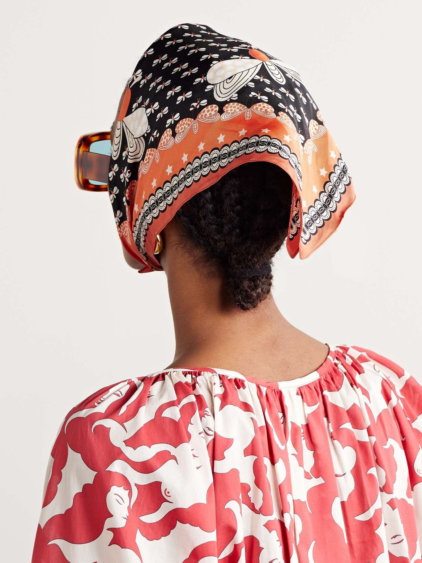 + MOTHER printed silk-twill scarf Multi - 2