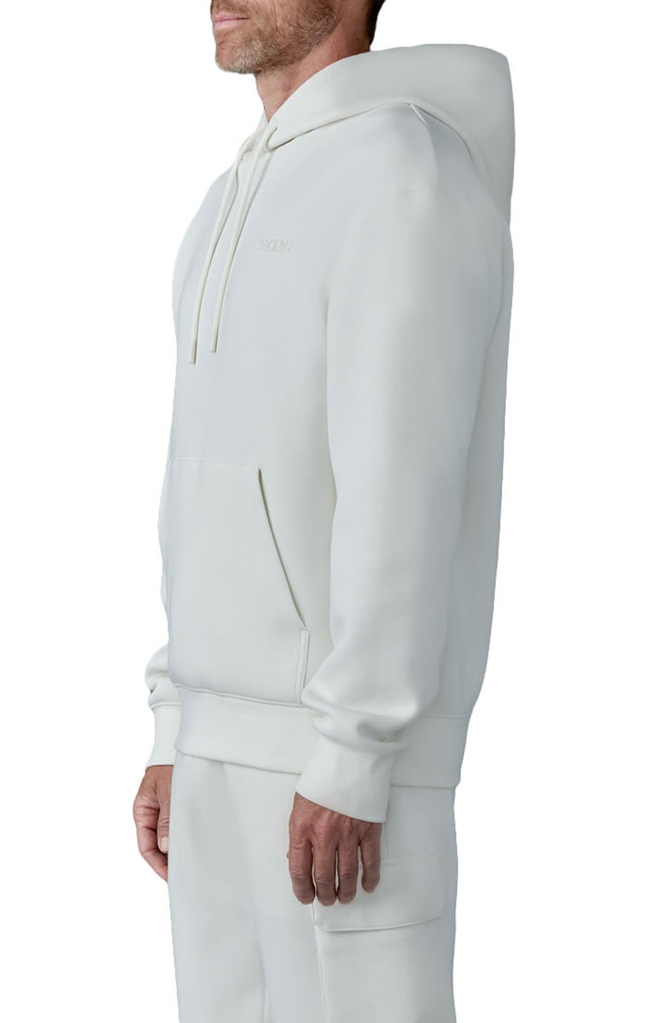 Mackage Krystian Double Face Jersey Hoodie in Cream at Nordstrom - 3