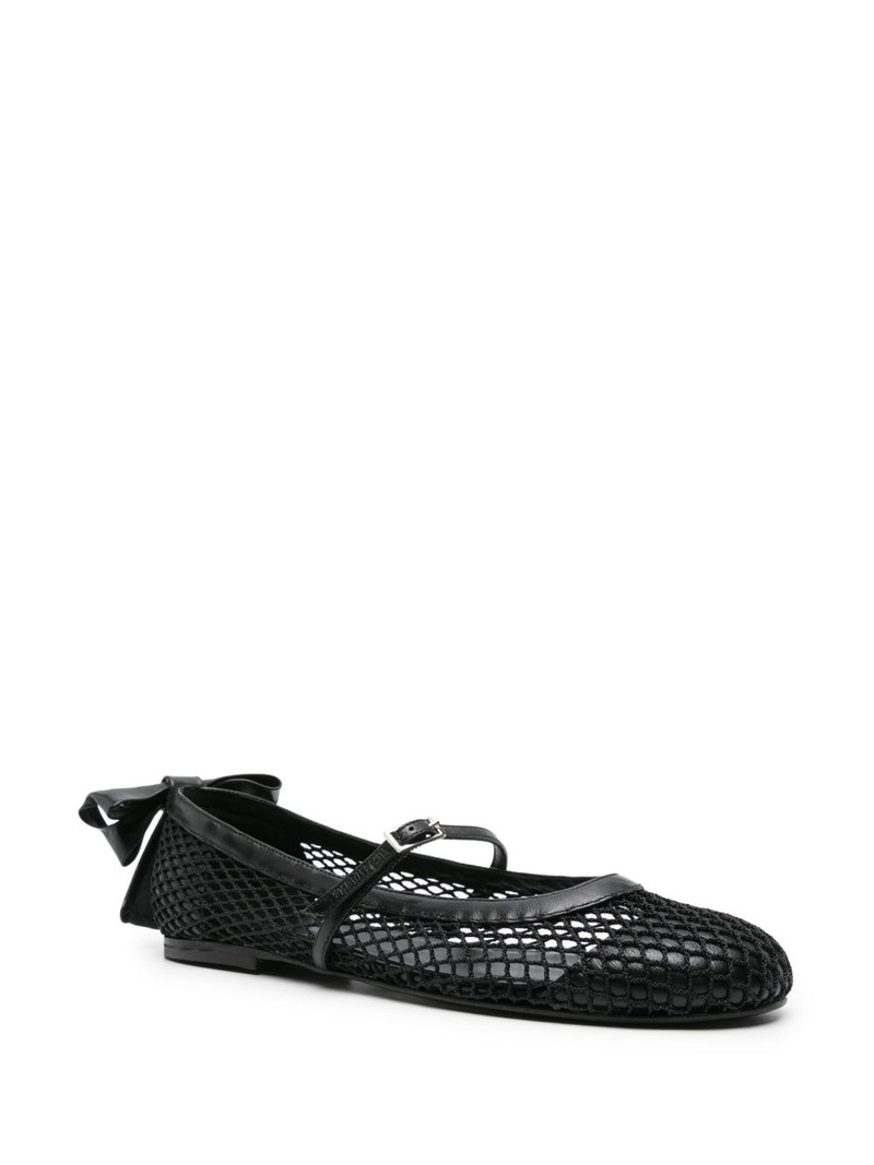GIABORGHINI bow-detail mesh ballerina shoes outlook
