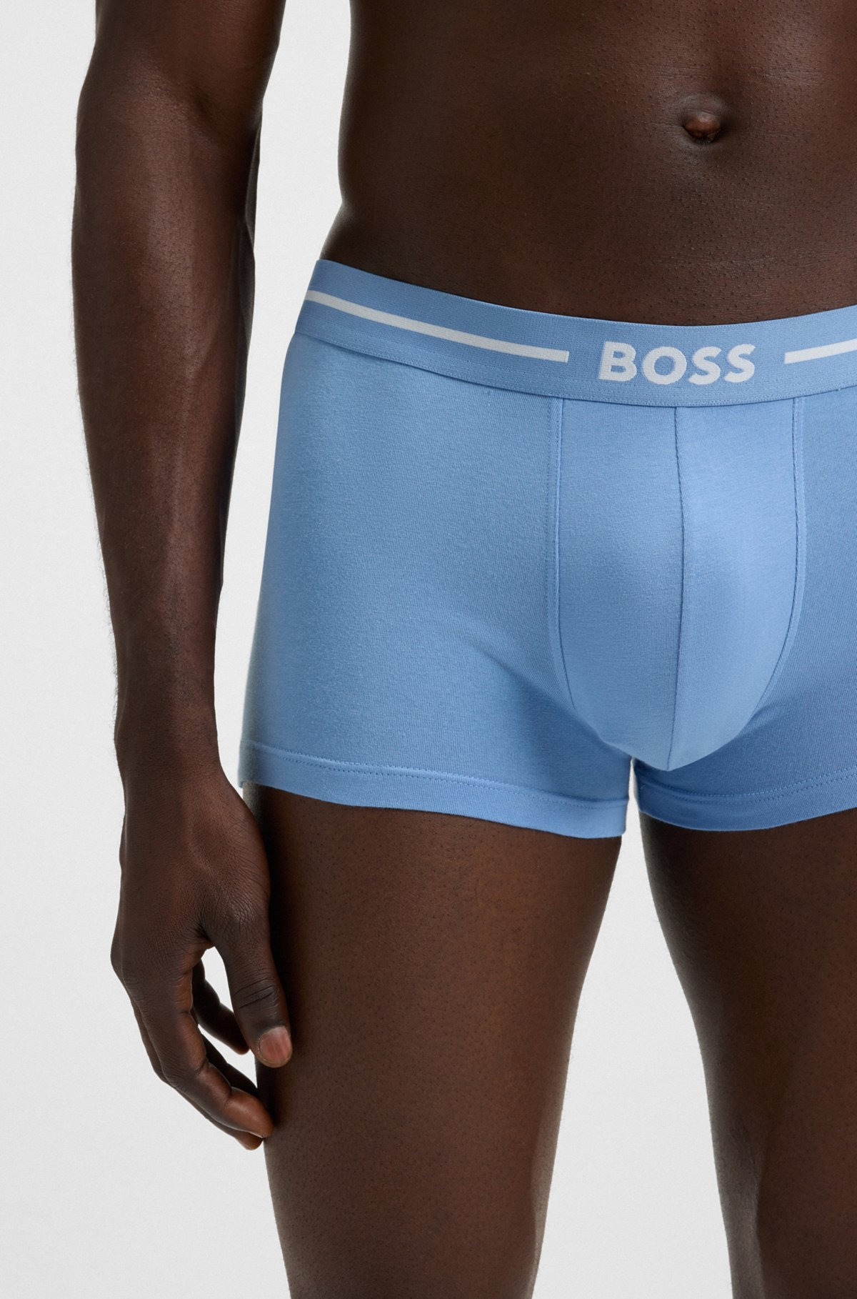 THREE-PACK OF STRETCH-COTTON TRUNKS WITH LOGO WAISTBANDS - 4