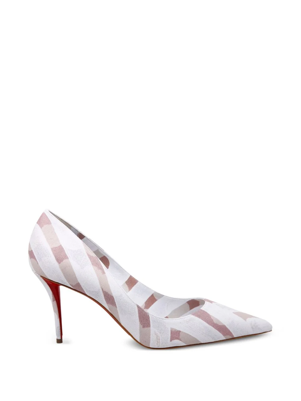 100mm striped-pattern pointed-toe pumps - 1