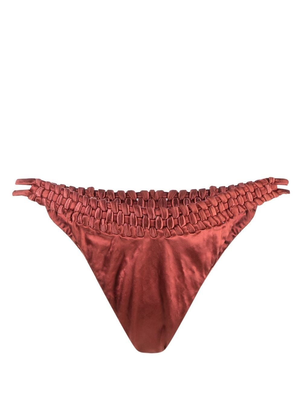 Farfetch Isa Boulder Reversible satin-finish Bikini Bottoms - Farfetch