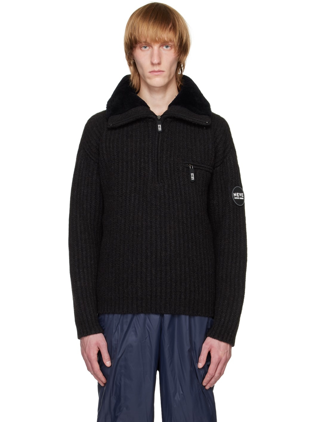 【関税込み】Giorgio Armani ブラック Neve セーター GIORGIO ARMANI Black Neve Sweater | REVERSIBLE