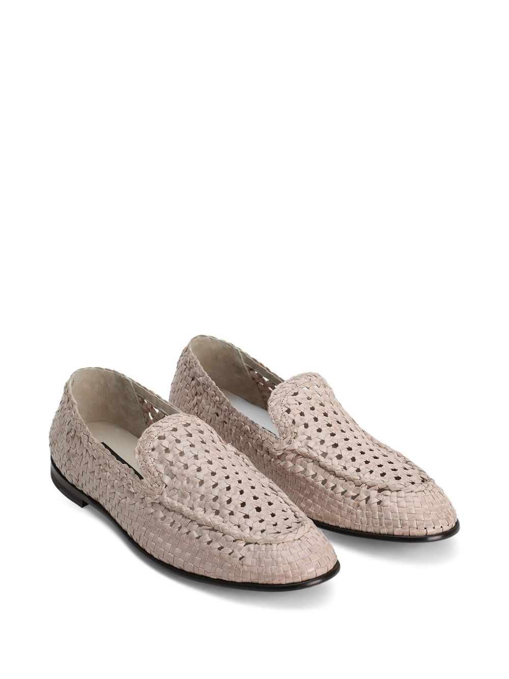 woven leather loafers - 2