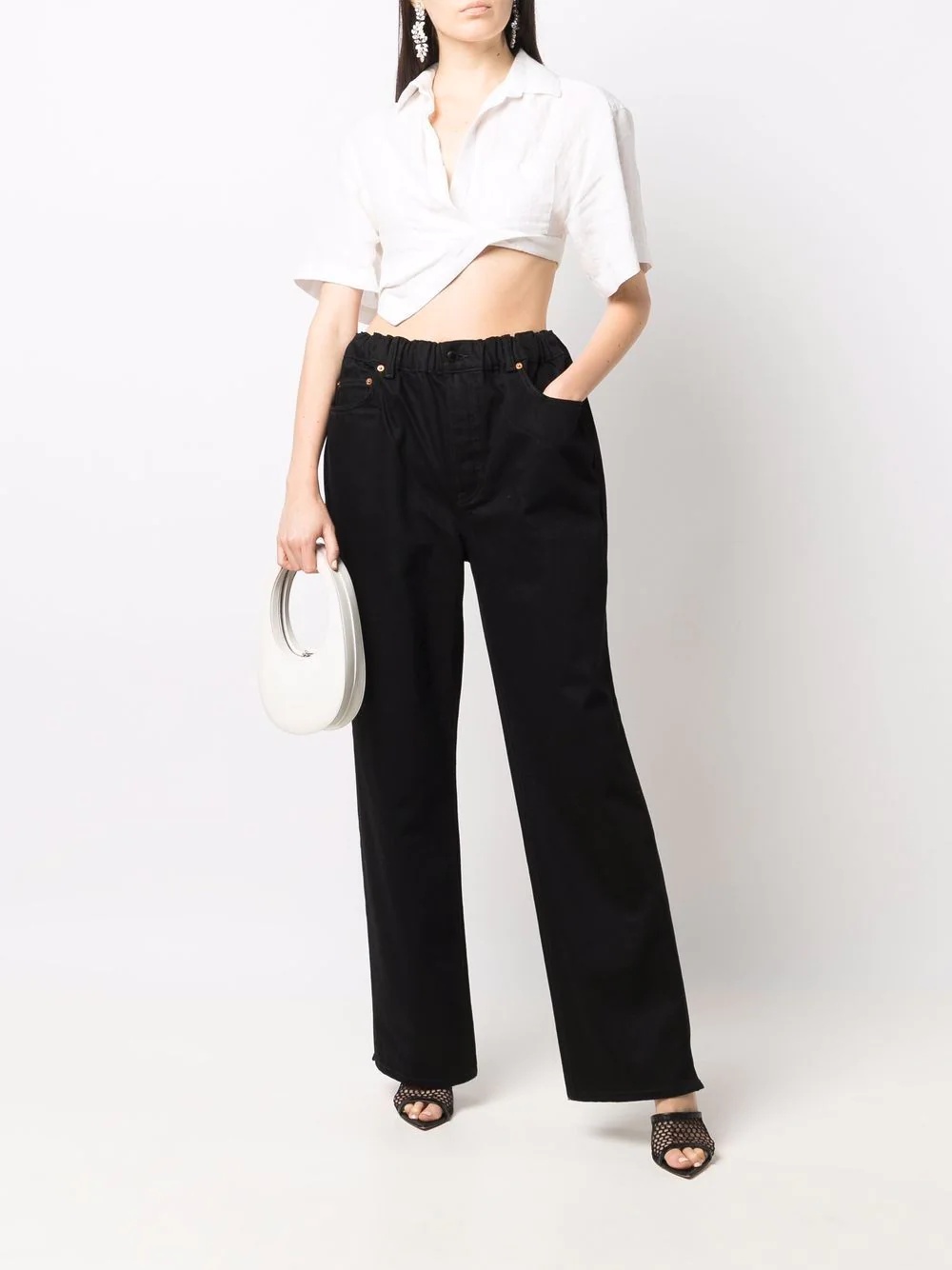 loose fit wide leg trousers - 2