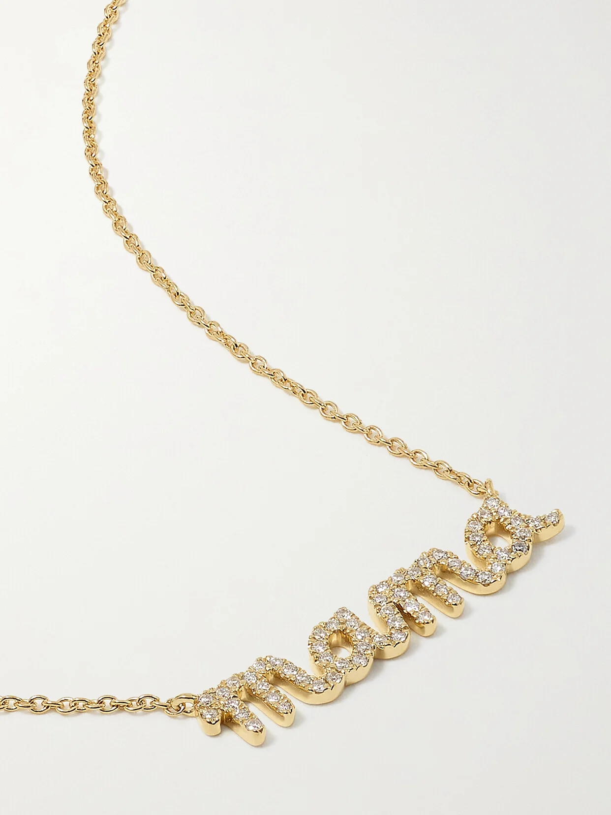 Mama 14-karat Gold Diamond Necklace - 1