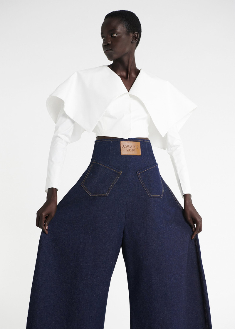 CROPPED JACKET WITH COLLAR WHITE 3