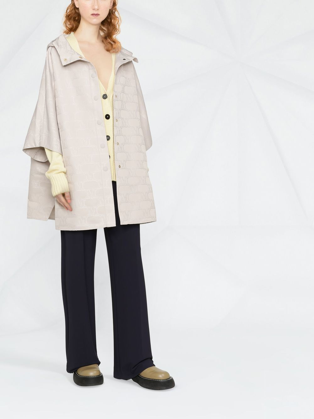 monogram jacquard satin coat - 2