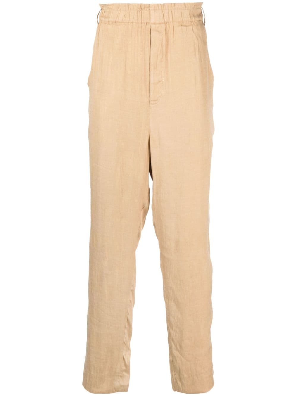 straight-leg silk-blend trousers - 1