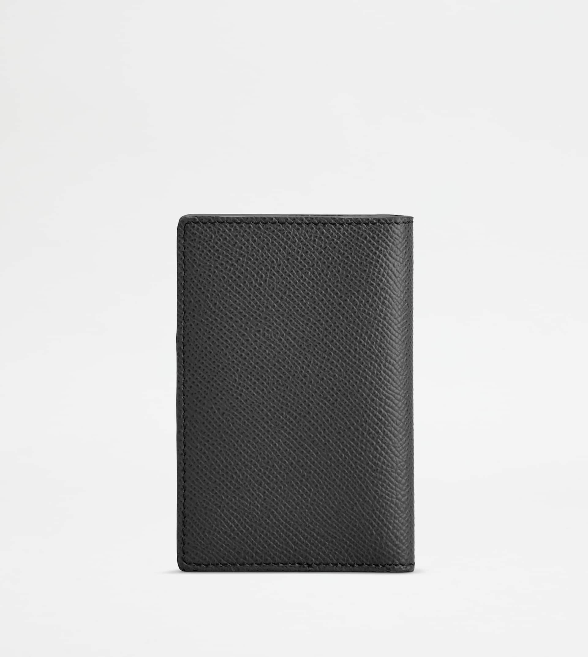 CARD HOLDER IN LEATHER - GREY, BLACK - 2
