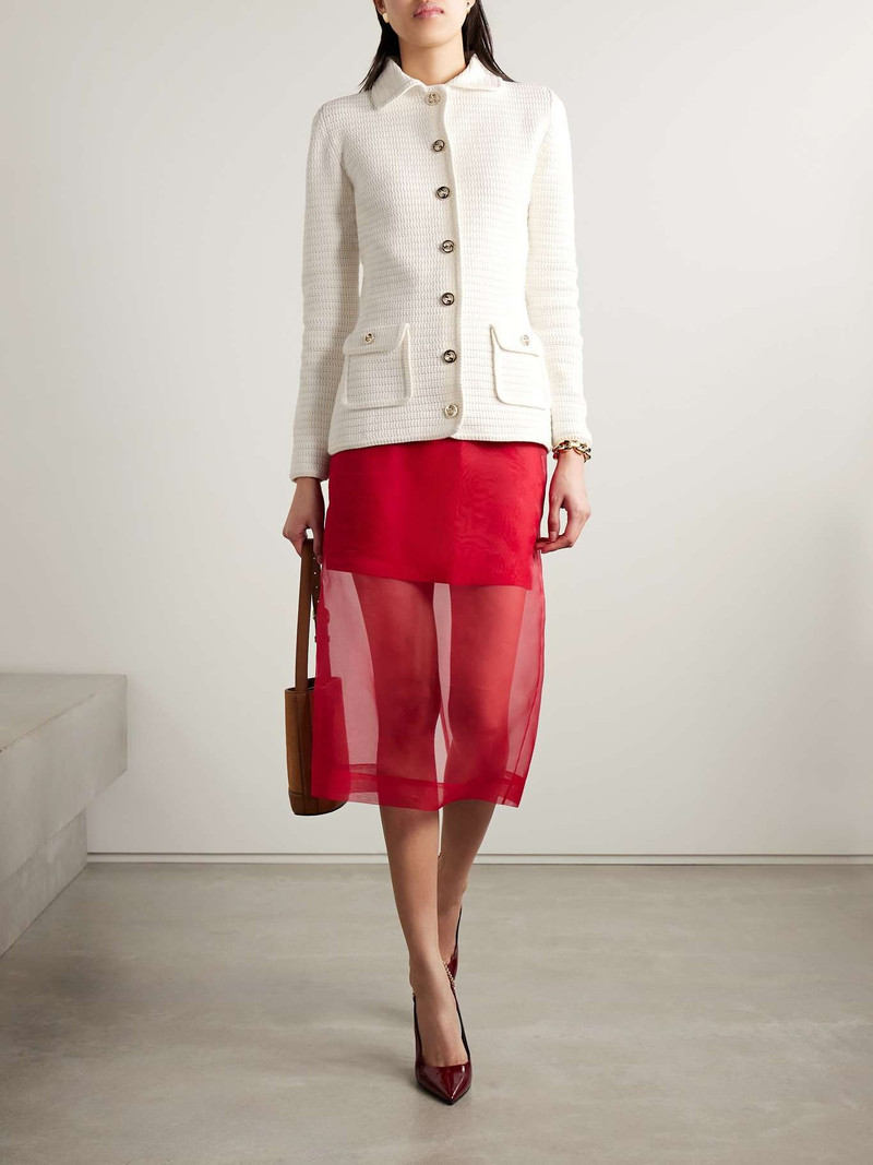 GUCCI Cotton-blend cardigan White outlook