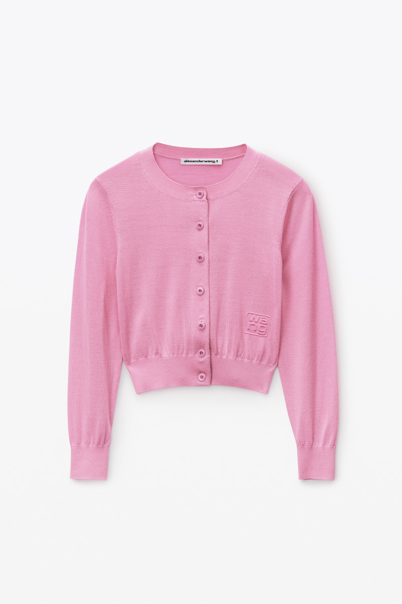 logo cropped cardi in superfine merino 1