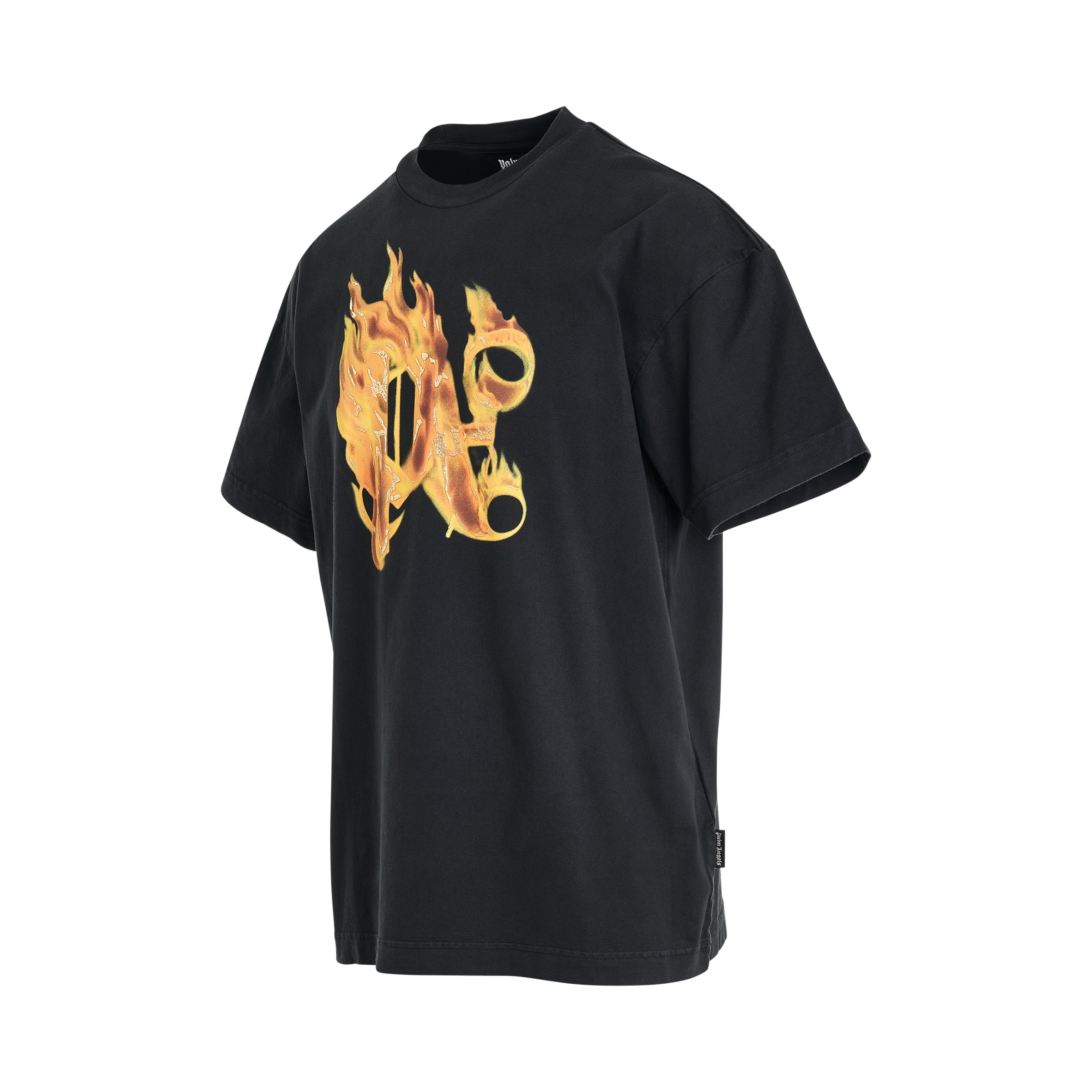 Burning Monogram T-Shirt in Black/Gold - 2