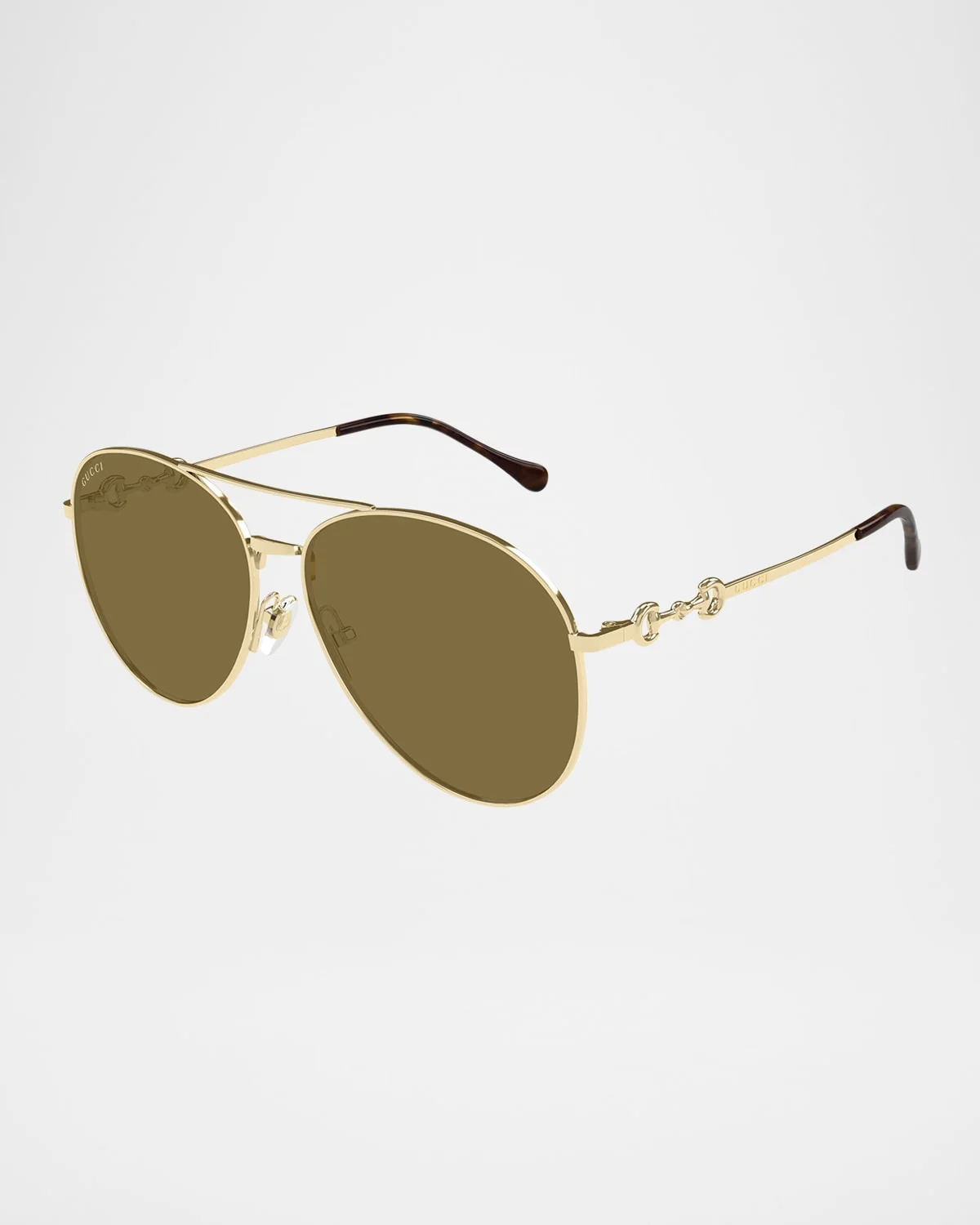 Horsebit Metal Aviator Sunglasses - 1