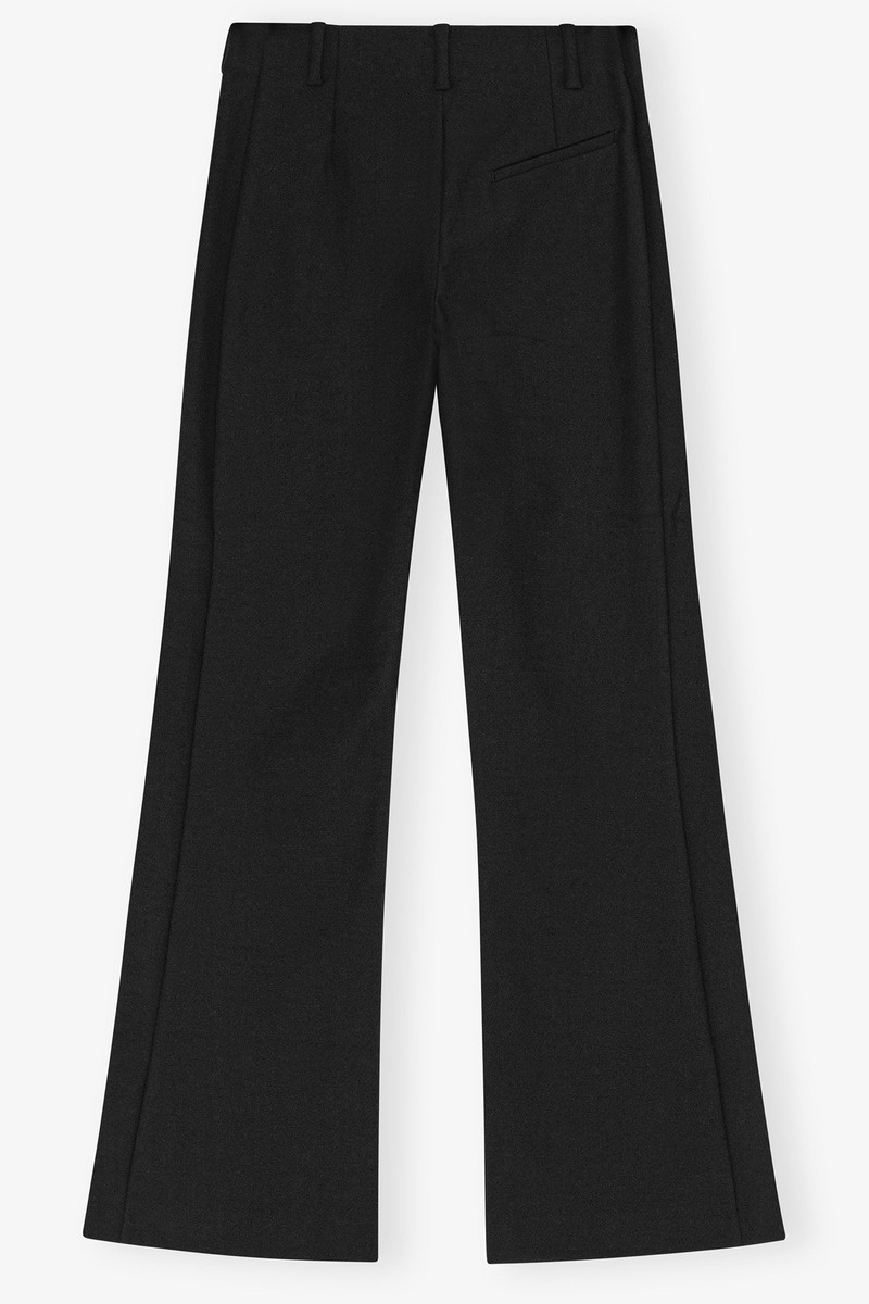 BLACK HEAVY COTTON TAILORING FLARED PANTS 7